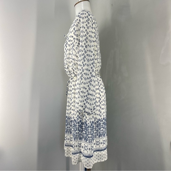 Japa Women's Blue White Dress Size Large  Peasant Boho - Picture 7 of 10